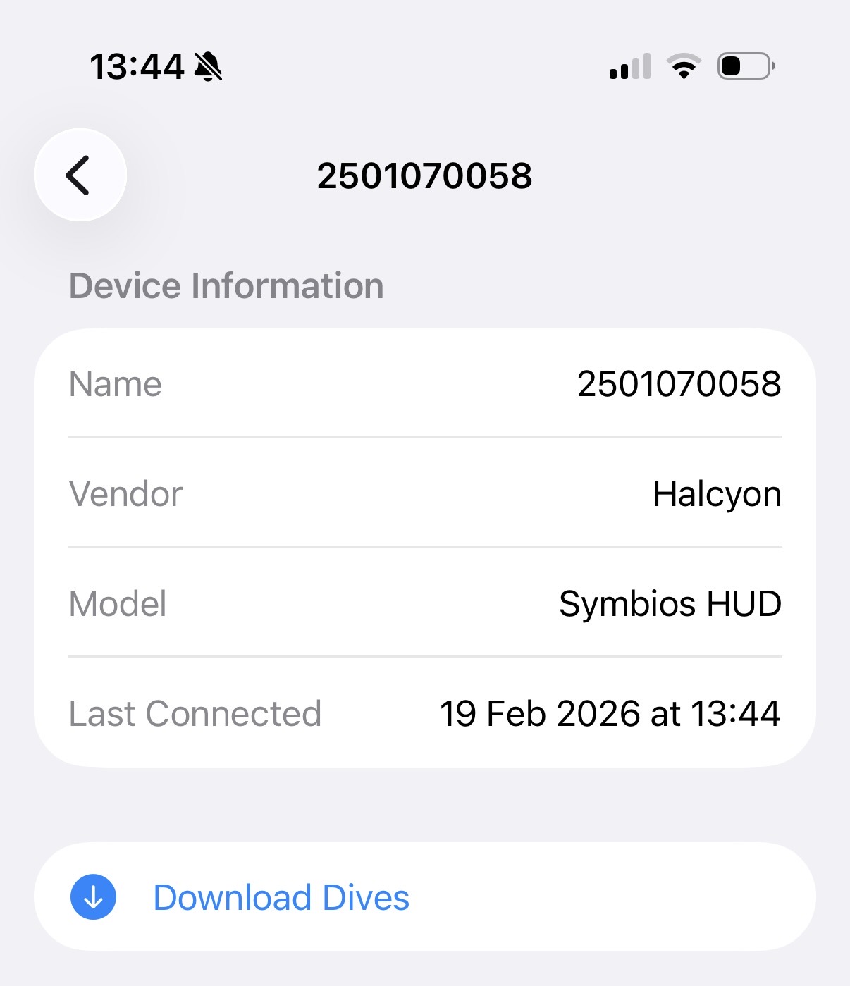 Device information before first download